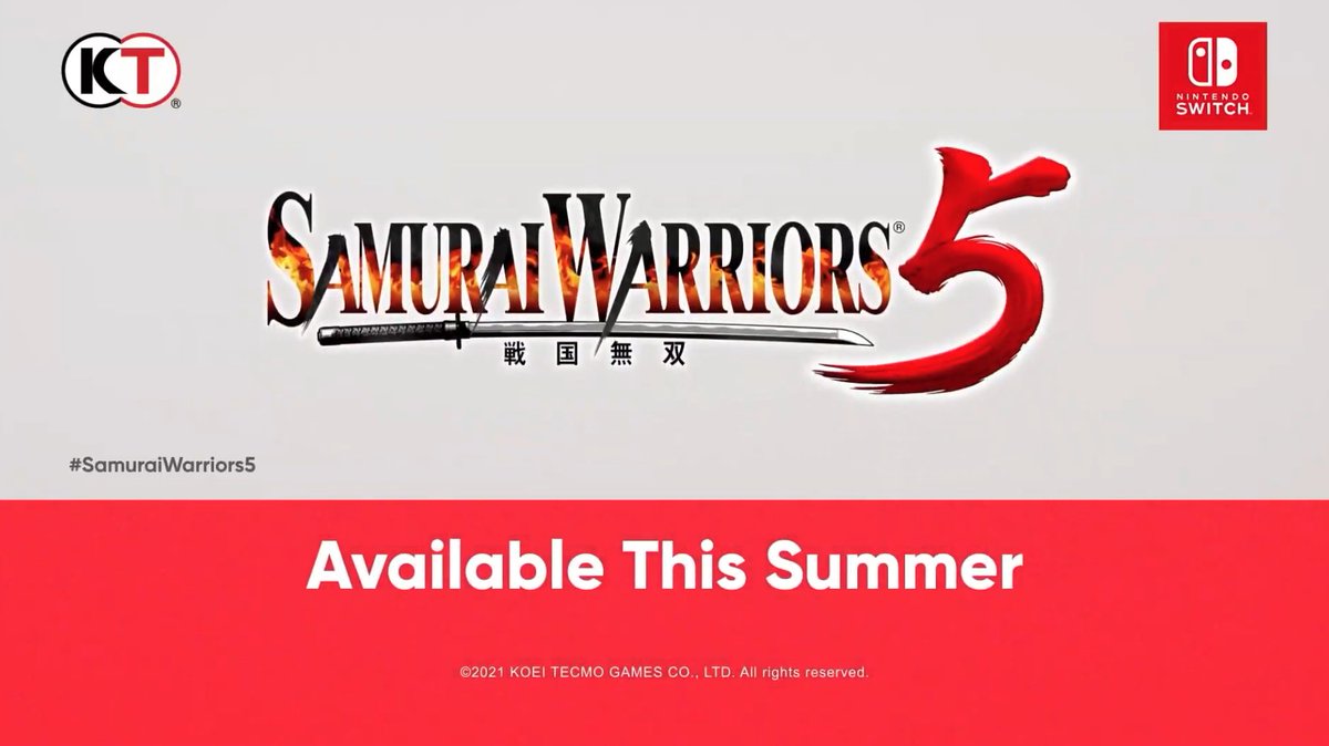 Samurai Warriors 5 announced, coming to Nintendo Switch (and presumably other consoles) in Summer 2021.  #NintendoDirect
