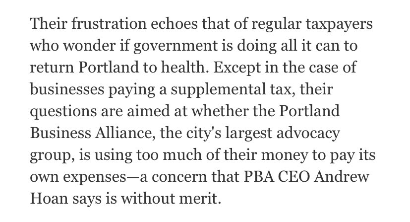 We do share this concern of Portland's most powerful lobbying group receiving publicly subsidized money for their own expenses.Our concern, specifically, is the City is publicly subsidizing Portland Business Alliance to lobby against homeless people.