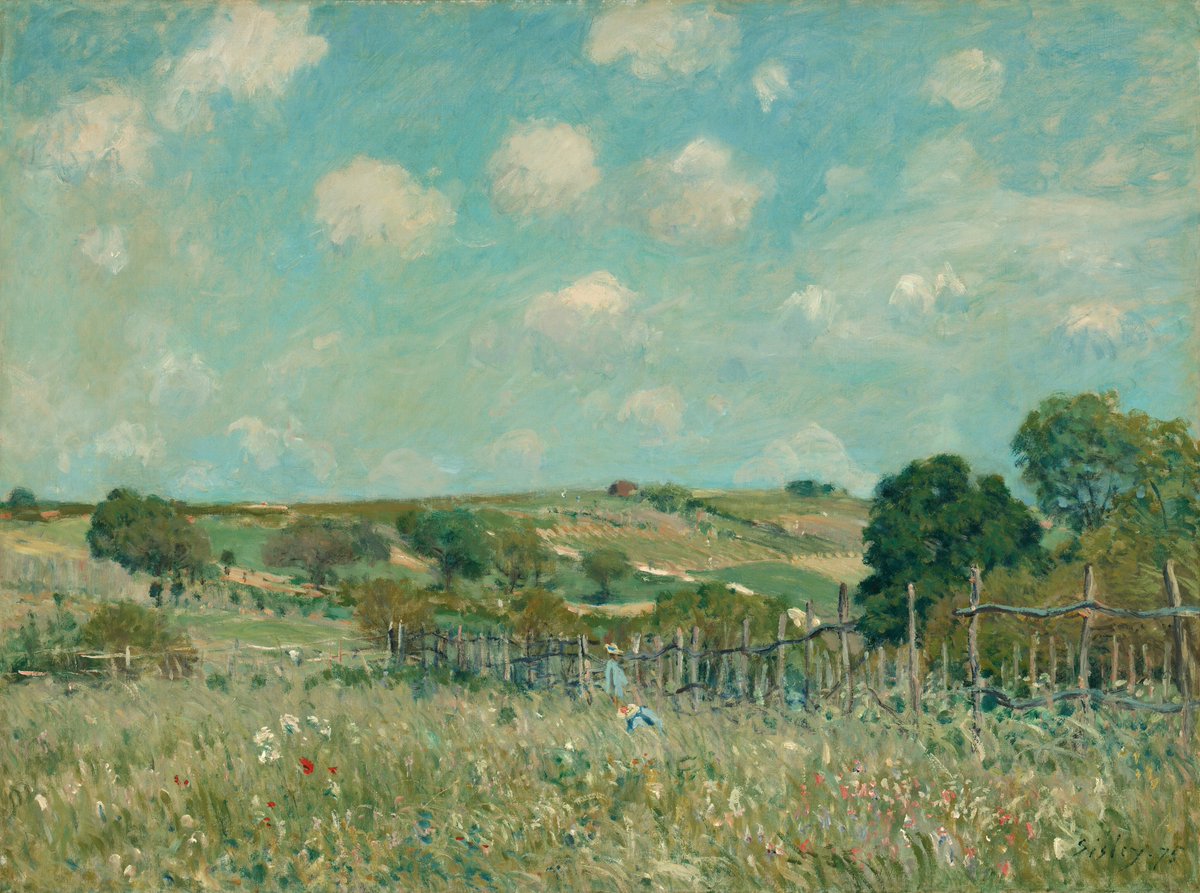ngadc's tweet photo. Cleansing your timeline with this scenic meadow painting composed by Alfred Sisley in 1875. 🌿🖌 https://t.co/8DjXdaN0kU