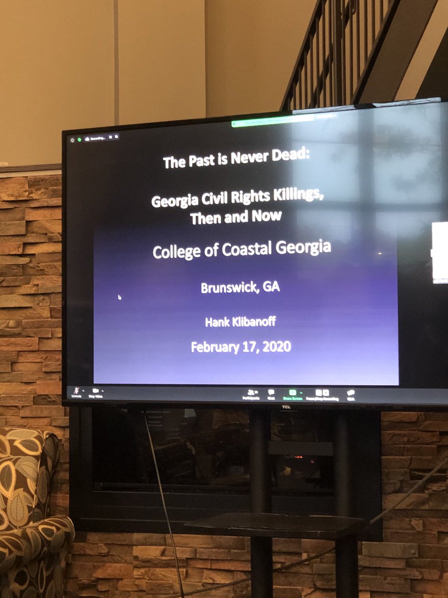 ⁦<a href="/CCGAtweets/">Coastal Georgia</a>⁩ Listening to a fascinating, but heartbreaking, speaker on civil rights killings for Black History Month.