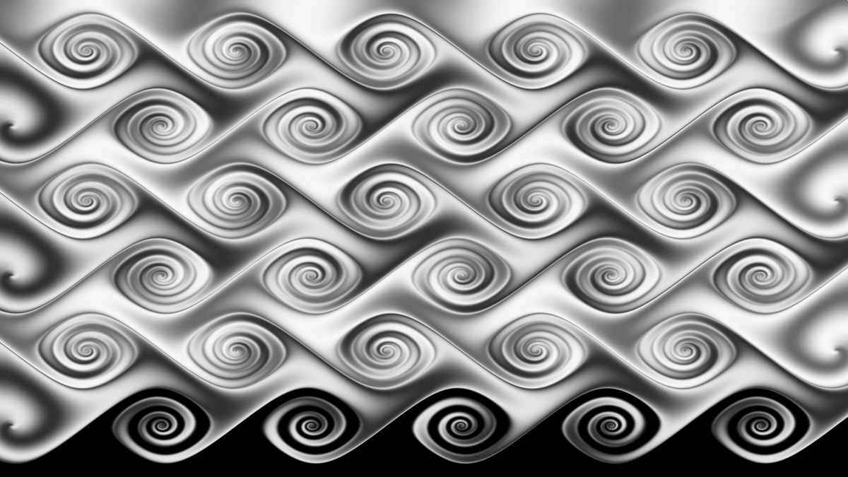 robert_trirop's tweet photo. Some experiments from 2017: Using the vector field v=(sin(y),cos(x)) to advect different patterns. https://t.co/rLVxPIkkFY