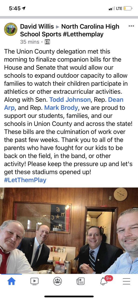 SCSportsReport's tweet photo. Union county state legislature members are leading the way to get 2 parents per athlete at outside events. These men are champions. Wish one of the Mecklenburg senators would respond to my call for help. Thank you guys. Together we will keep families together #pathtoyes https://t.co/PVg2zWZ0FF