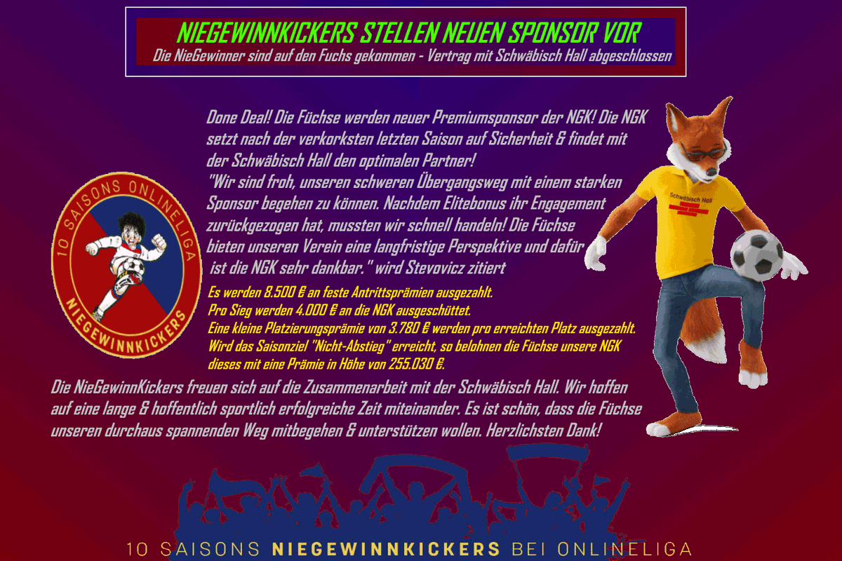 DieNieGewinnKi1's tweet photo. Die NGK reagieren und unterschreiben mit neuem Sponsor!
Mit @GemeinsamS wird der neue Weg der NGK begangen. "Der Verein begeht einen neuen spannenden Weg & dazu braucht es einen starken Partner!" so Stevovicz.
Auf eine lange, erfolgreiche Zusammenarbeit. 🦊🦊❤️💙 https://t.co/Fxz7HYo6Fw