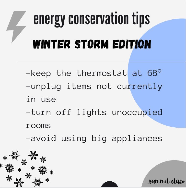 Here are a few energy conservation tips! Thank you to our StuCo E&amp;E committee for making this post for us! 🐆💙