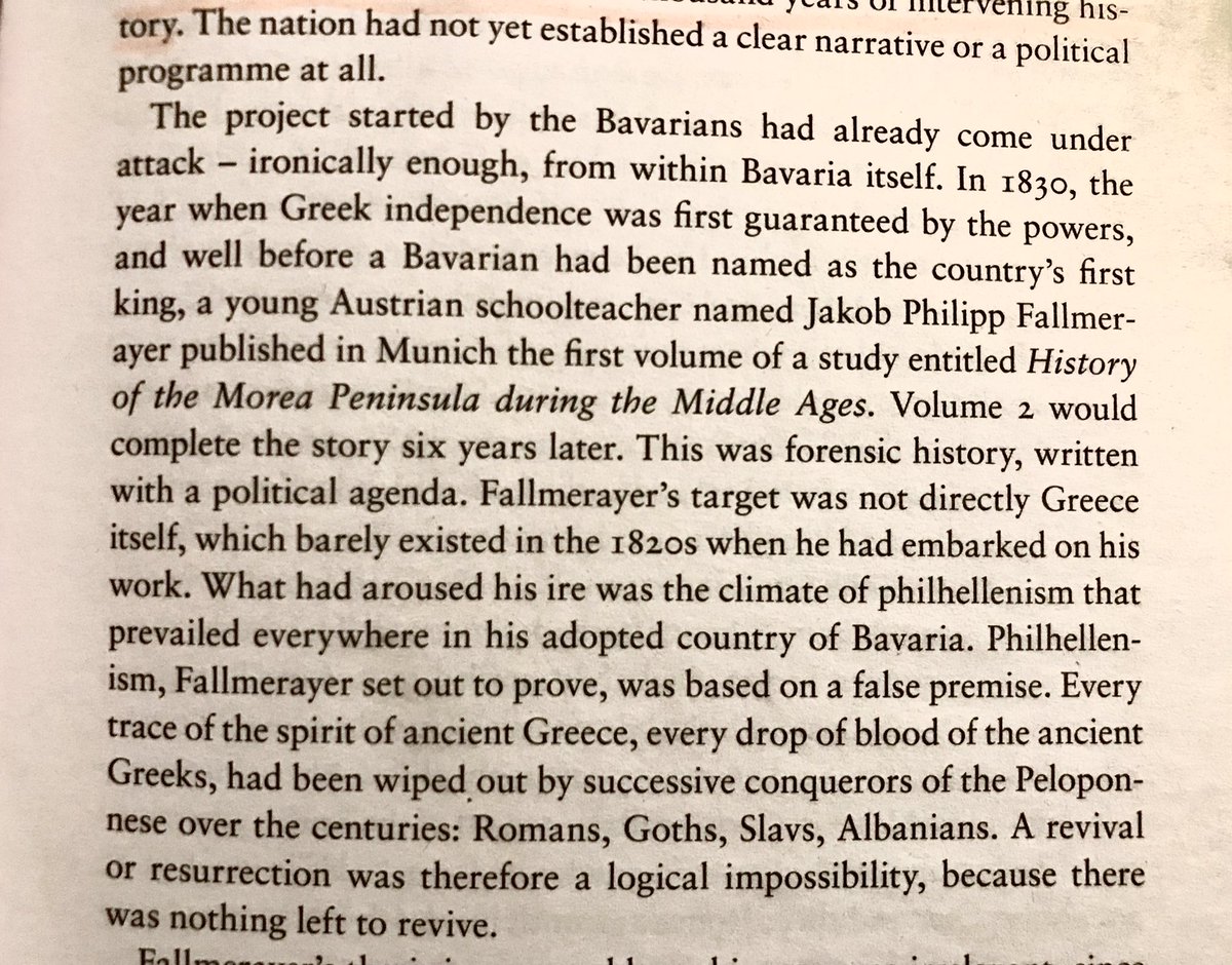 39. The Greek state has been built on a narrative of revival that ridiculously brushed aside more than 2000 years of intervening history. It is merely an attempt to resuscitate a vanished past. Jakob Philipp Fallmerayer call it out blatantly:
