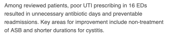 AliRaja_MD's tweet photo. #AntibioticPrescribing for adult #Bacteriuria & #Pyuria in community hospital #EmergencyDepartments
@jvilletti et al. @Intermountain
https://t.co/yCfo9FSosU
American Journal #EmergencyMedicine
#UTI https://t.co/MA8yFYUSeh
