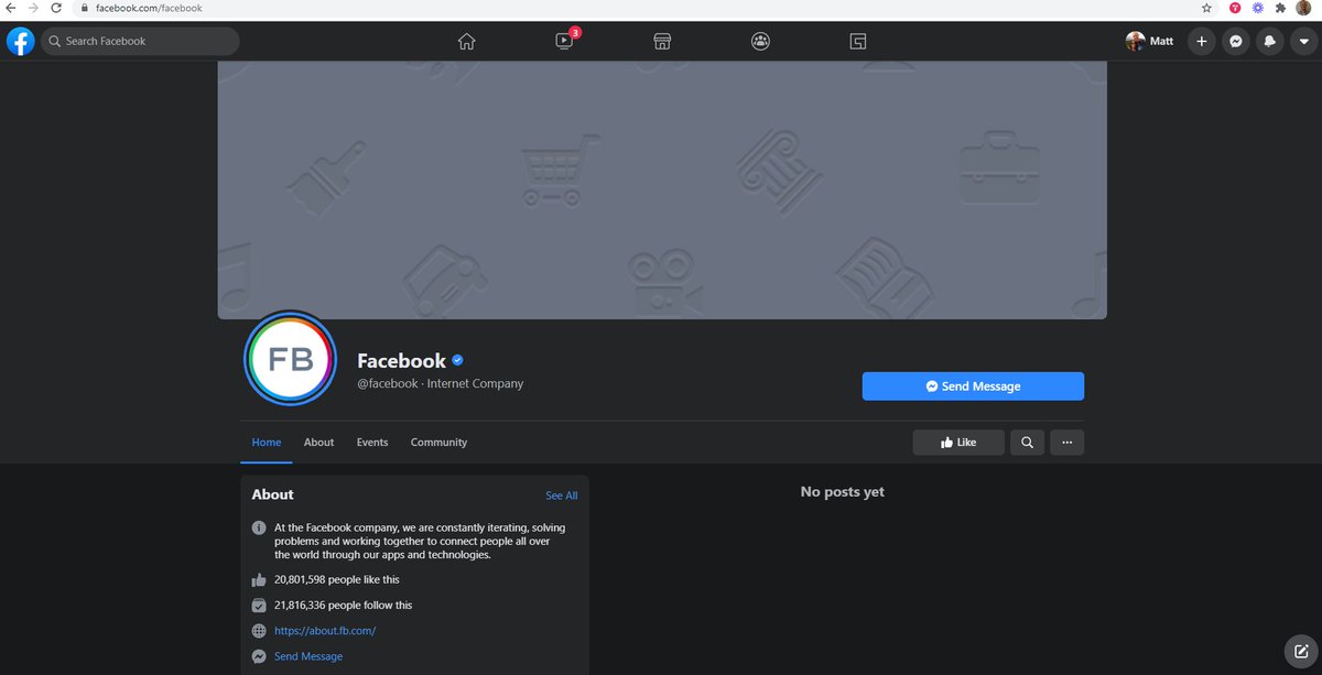 mattjohnvaughan's tweet photo. This is what Facebook looks like today in Australia. Looks like they've banned all news sites/posts including their own. https://t.co/qoMOdpJ9G9