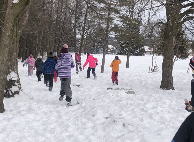 Our students today participated in a story walk set up on the schoolyard as part of #IReadCanadianDay @ireadcanadian @SCDSB_Schools #TMOwinterchallenge, @Sandrawhewitt
