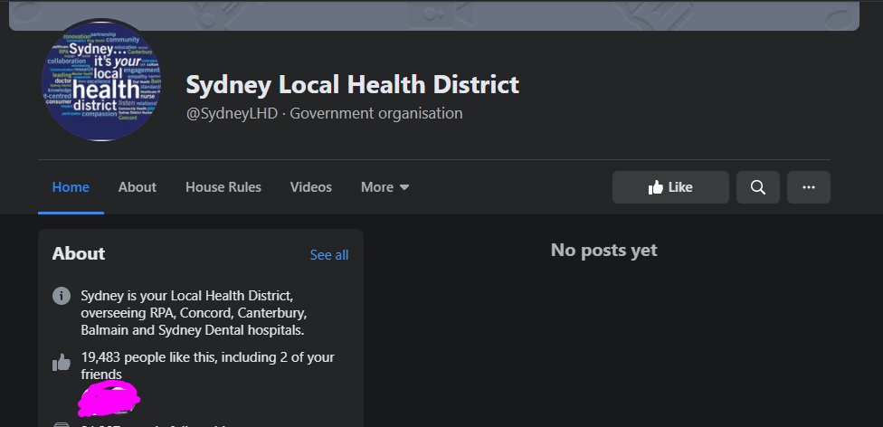 As is Sydney Local Health District: