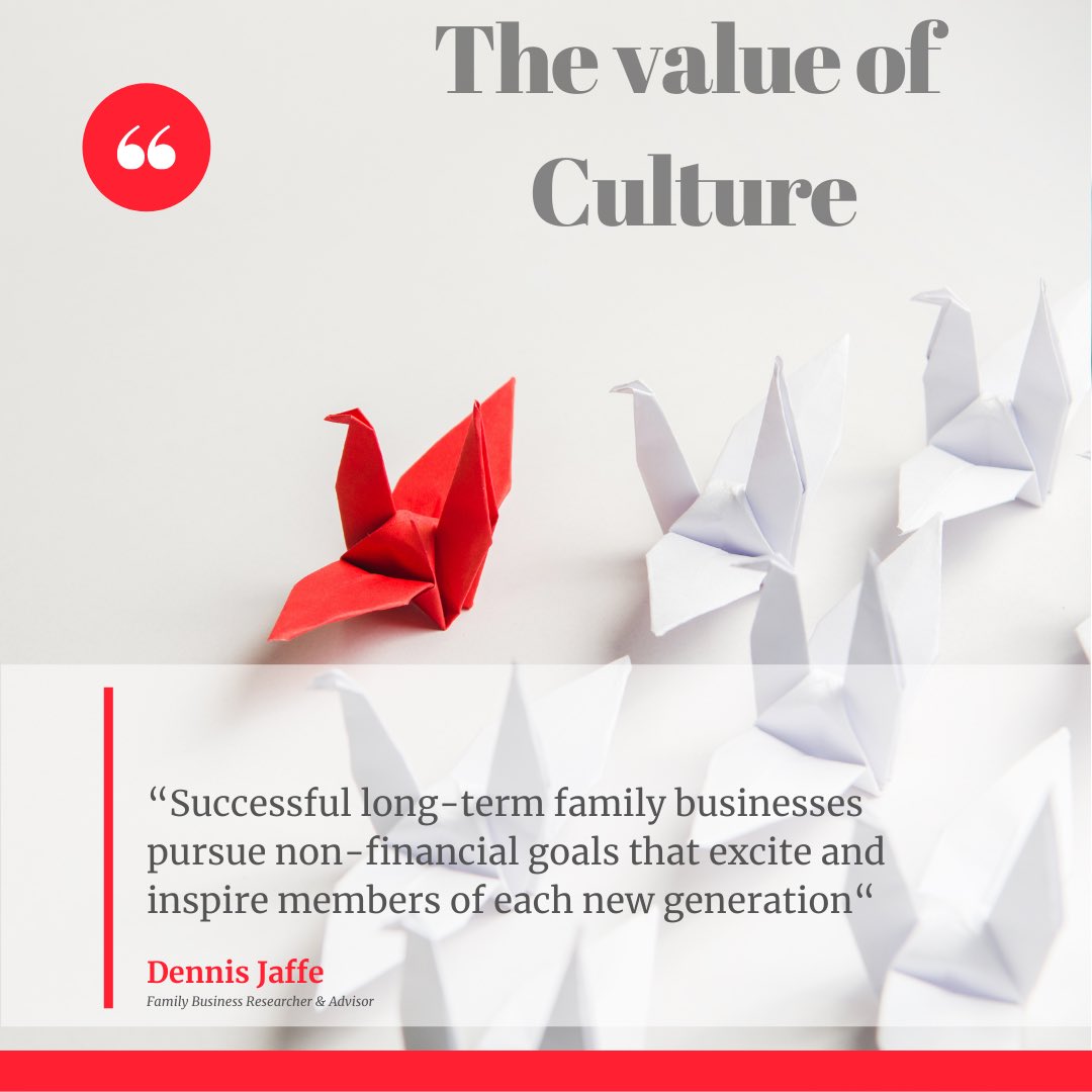 We value the importance of culture within family businesses - be part of something more meaningful than just building financial wealth.  #familyoffice #familybusiness #culture #values #womenonboards #womeninbusiness #diversity #inclusion #risinggeneration #nextgeneration