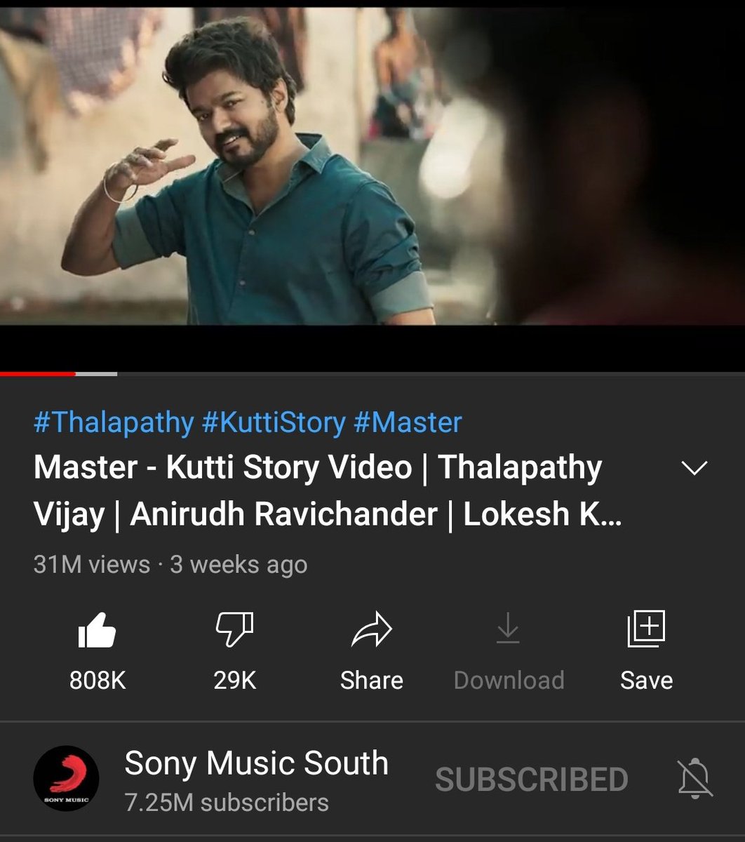 #VaathiComingVideoSong hits 51M+ views 🔥🔥🔥

#KuttiStoryVideoSong hits 31M+ views 😍😍😘

#Master
#MasterFilm 
#ThalapathyVijay