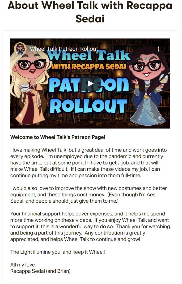 Wheel Talk with Recappa Sedai @RecappaSedai See Descriptions in pictures below (Alt text included)Youtube:  https://www.youtube.com/c/wheeltalk&nbsp;Discord:  https://discord.com/invite/VEGhJQ3&nbsp;Patreon:  https://www.patreon.com/recappa&nbsp;