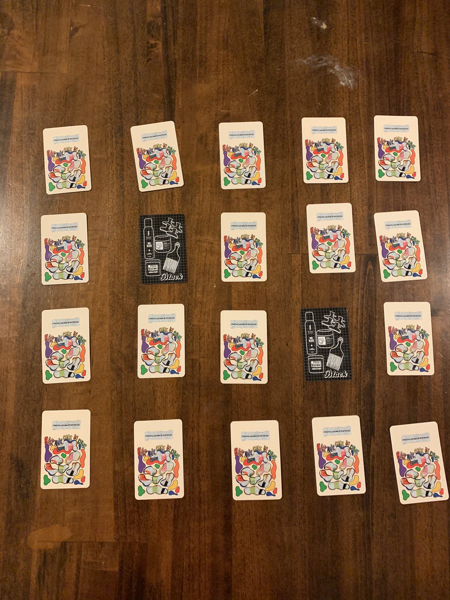honestari's tweet photo. I turned my book into a matching card game. Works great for children’s learning but also serves as a great shot game. Get a match, take another turn. Don’t get a match, take a shot. https://t.co/y19on4vFa8
