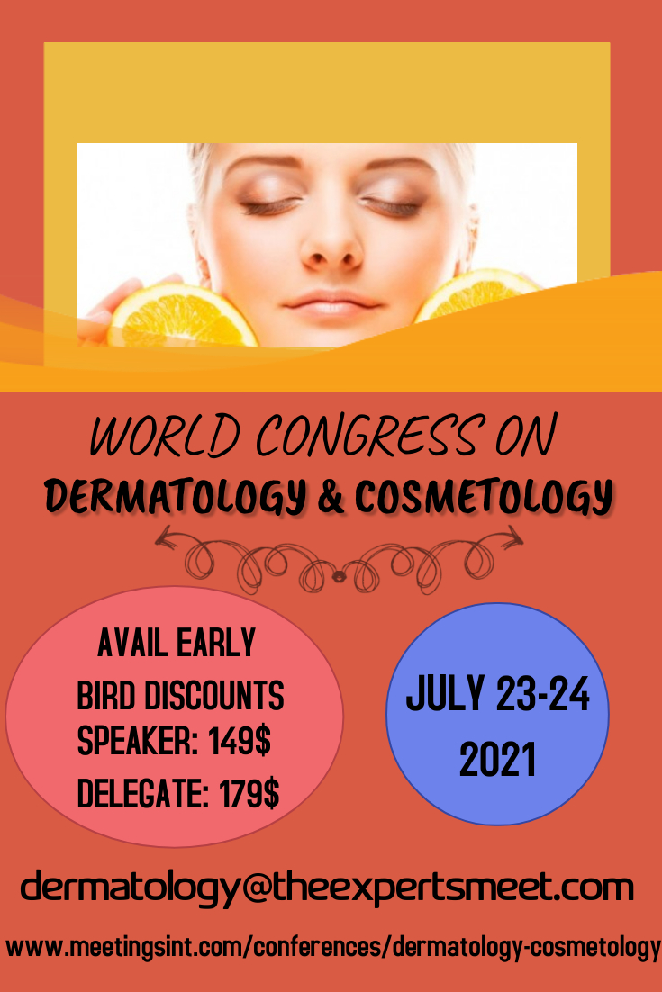 Michelsean4's tweet photo. Special Discounts on Group Registration⏱
Oral Presentation | Poster Presentation | E-Poster | Video Presentation #Dermatology-Cosmetology 2021. https://t.co/bYVtus1wpO