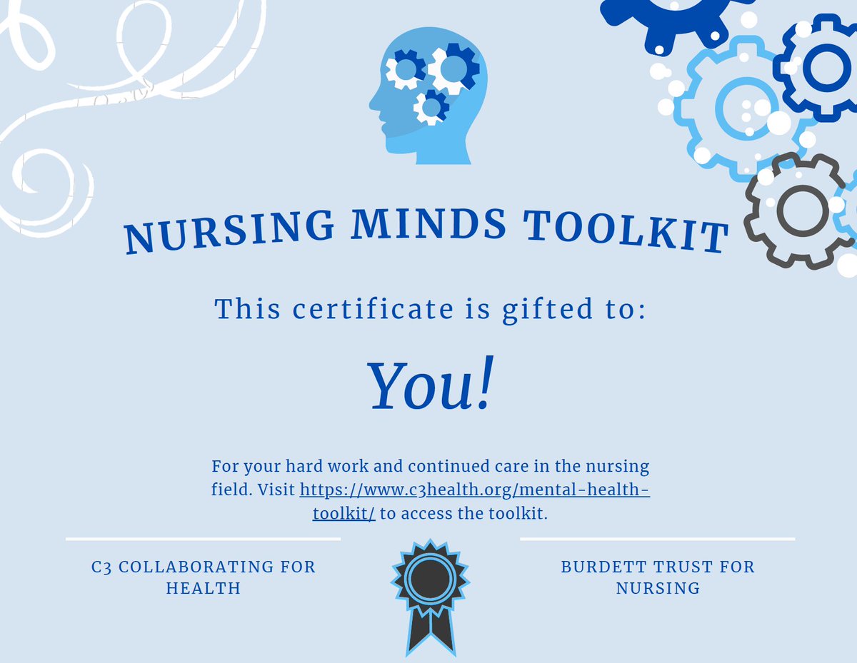 C3Nursing's tweet photo. DYK? You can gift our #NursingMinds toolkit to a friend. Just go to this page to download our certificate! #mentalhealth https://t.co/zaa1B0mLeq #bynursesfornurses https://t.co/UzNH5t33T4