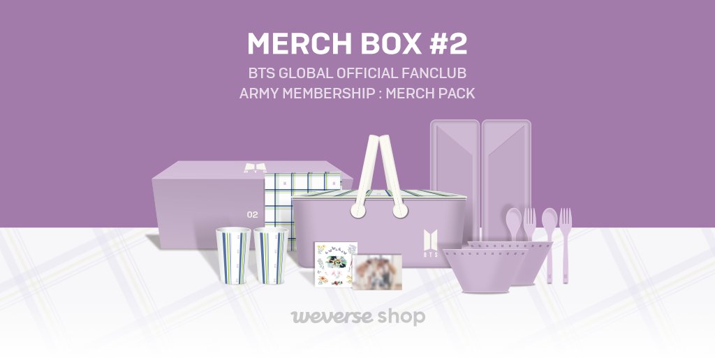 Weverse Shop on X: A special offer for the customers who joined #BTS ARMY  MEMBERSHIP: MERCH PACK—Merch Box #2 is now revealed on #WeverseShop! Buy it  now and enjoy your very own