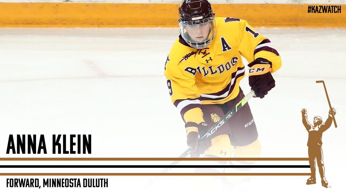 usahockey's tweet photo. #KazWatch | @UMDWHockey forward @kleiner_21 is thriving on the ice with 9 goals in 12 games this season, but her success carries over into the classroom as well → https://t.co/BhqyAg3vl0 https://t.co/Fz3eTY4lGJ