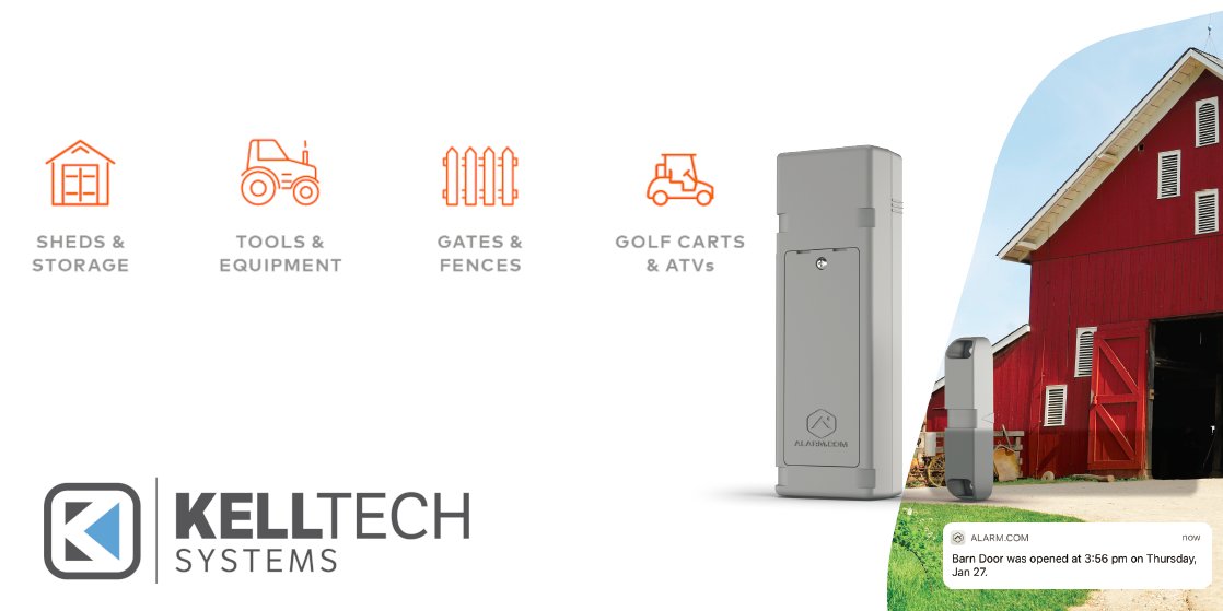 kelltechsystems's tweet image. An outdoor alarm contact with virtually unlimited range is now available from Alarm.com.
 
The Flex IO lets you secure gates, barn doors, and outdoor equipment anywhere that has a cellular signal.

To expand your interactive security, call @kelltechsystems today.