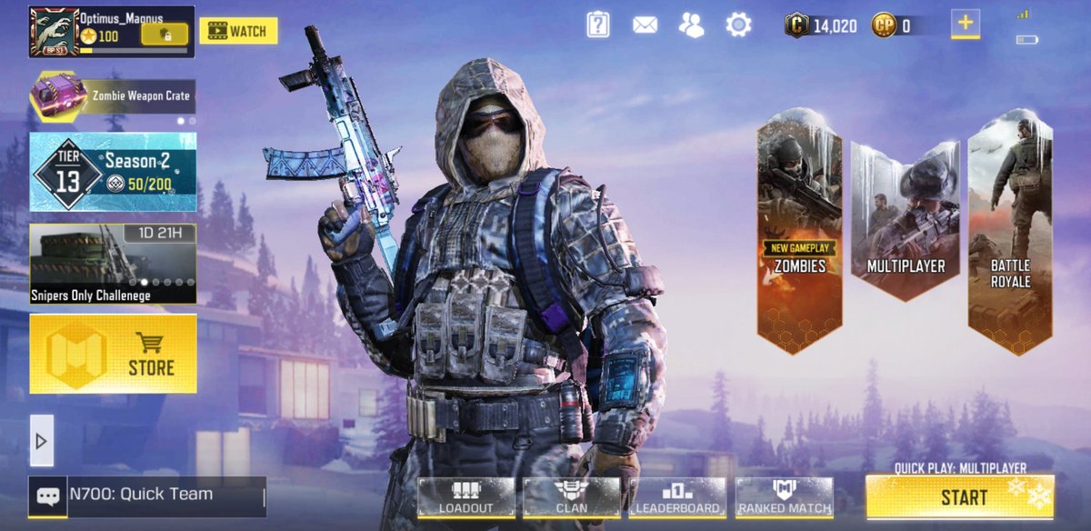 Optimus_Magnus's tweet image. Me in COD Mobile Season 2 when i got to level 100. That&apos;s also when Zombies mode was in the game. Just wanted to share this without any important reason. 🥳😄👍 #CoDMobile #CODMobileZombies
