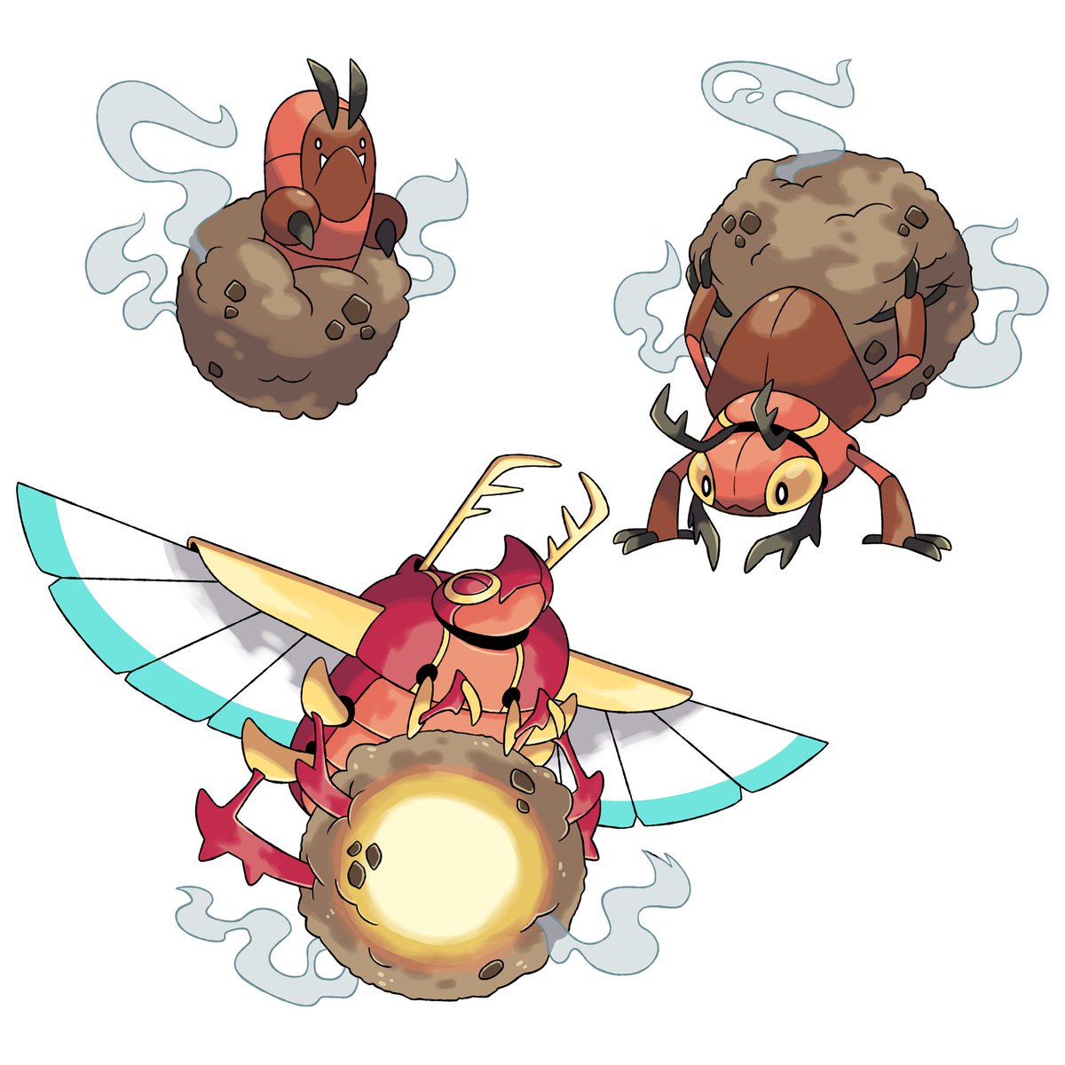 And yet another commission done!, this time for @PokeFrenzy of their Dung  Beetle designs. My commissions are open in case you guys are interested  also! Just send a DM! Please share