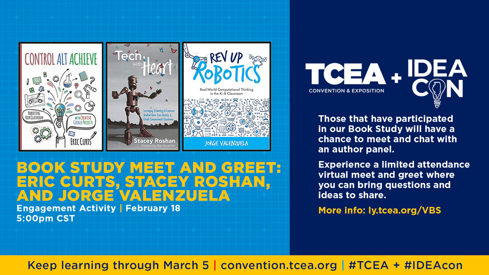 Here's what's happening TOMORROW in the #TCEA + #IDEAcon world ⬇️ 

@ideaillinois @ericcurts @buddyxo @JorgeDoesPBL @heyalihearn @JCasaTodd @Joe_Sanfelippo @kim_lohse4 @MrBillySpicer @mariagalanis @iTeacherLauren @iCoachLindsay