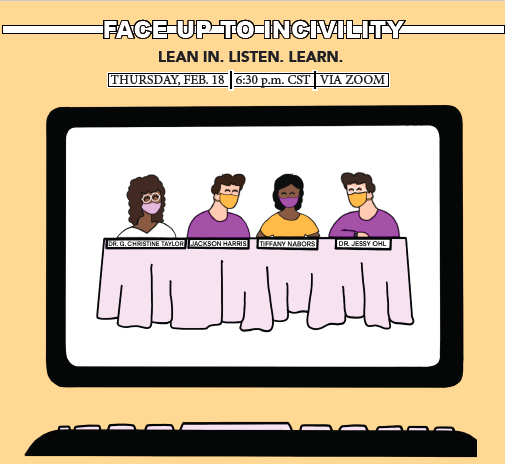 Join the #ToMyFace campaign TOMORROW @ 6:30 p.m. CST for an online discussion with Dr. G. Christine Taylor, A. Jackson Harris, Dr. Jessy Ohl and Tiffany Nabors on the meaning of civility and its relevance in today’s world. 

RSVP HERE: forms.gle/pMkGZXoAk1Qjrz…