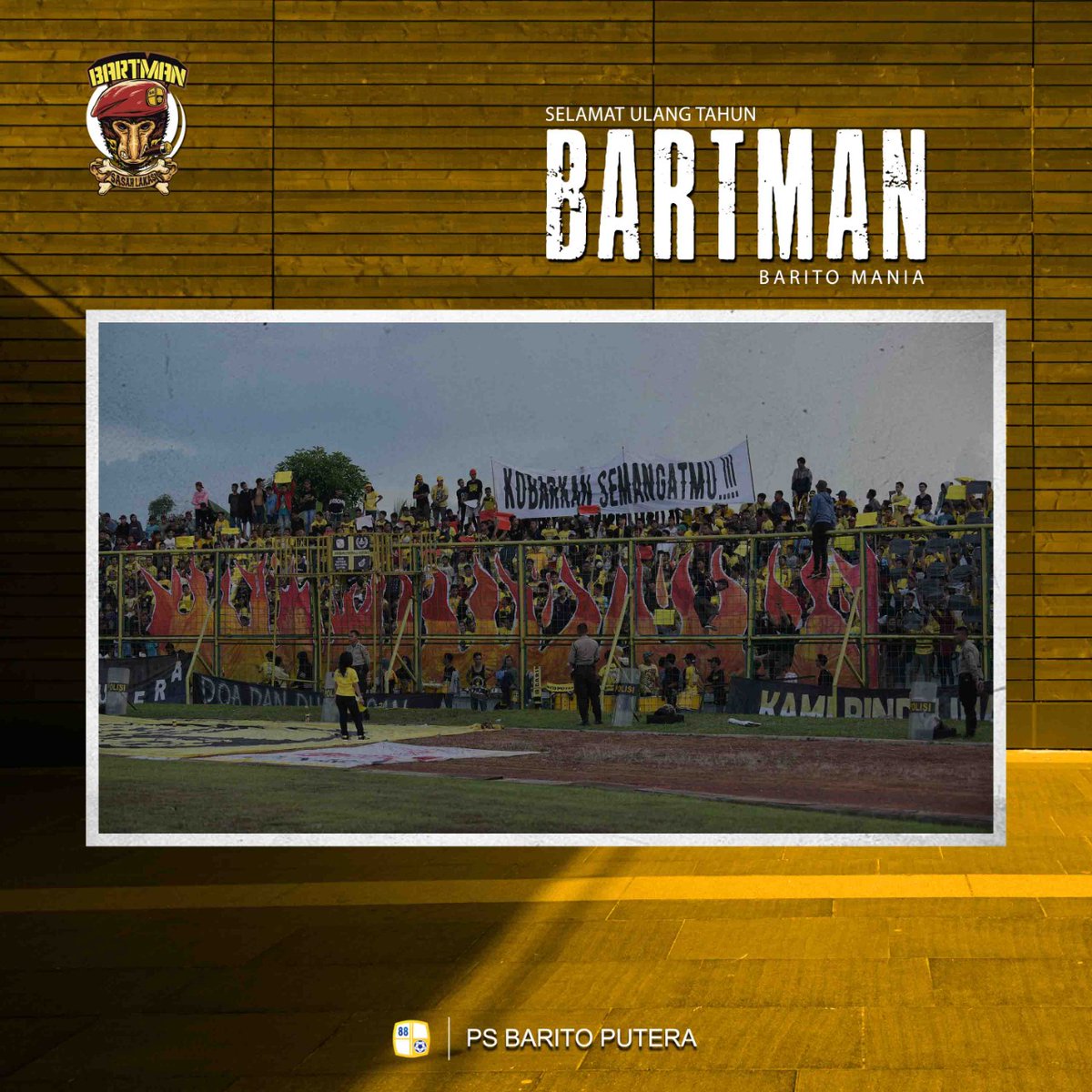 Selamat ulang tahun untuk Barito Mania yang selalu setia mendukung Barito Putera semenjak 2002.

Semoga di usia yang ke-19 semakin loyal, kompak dan jaya selalu 💪

#19thanniversaryBartman