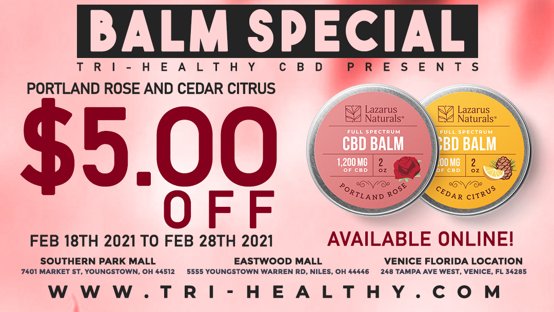 trihealthcbd's tweet photo. Starting the 18th and ending on the 28th, get $5 OFF either Cedar Citrus or Portland Rose balms - Check it out at https://t.co/ufN6nKTlhV #CBD #Balms #CBDBALMS #Lazarus #TriHealthy #hemp #lazarusnaturals #PortlandRose #CedarCitrus https://t.co/fPrC8x6uJK