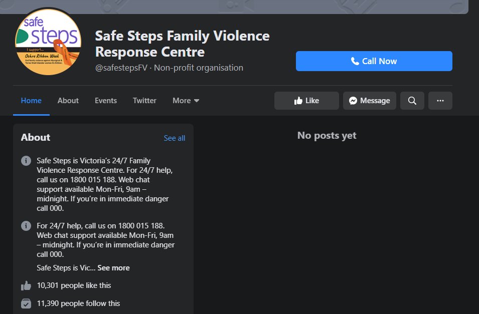 Domestic Violence service Safe Steps Family Violence Response Centre: