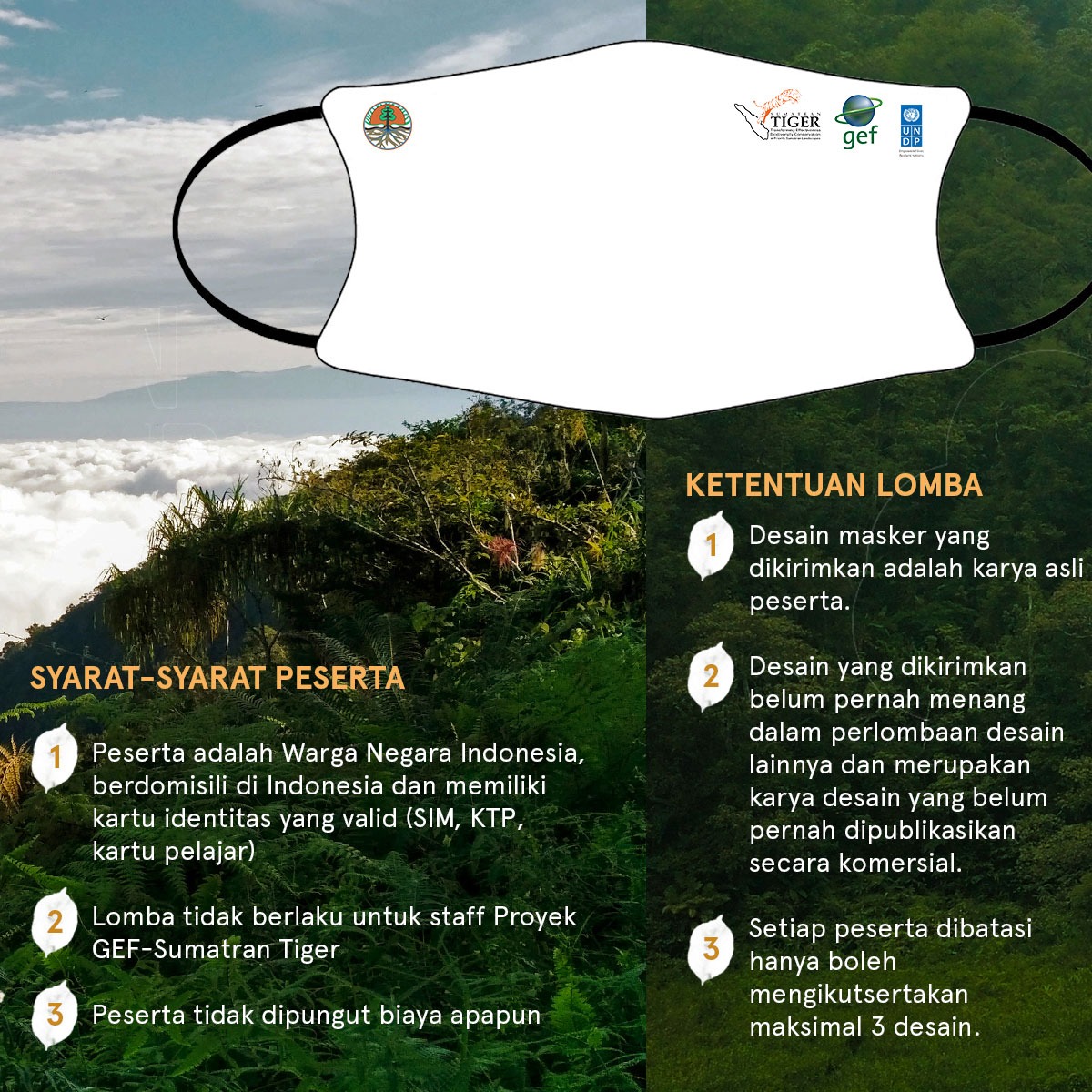 SumatranTigerID's tweet photo. Jangan LUPA. Ikuti Lomba Desain Masker WWD 2021. Berhadiah total senilai Rp10 Juta. Batas pengiriman: 8 Maret 2021. Semua bisa gabung! #LombaDesain #WeAreTigers #WorldWildlifeDay https://t.co/RDuxSdgTux