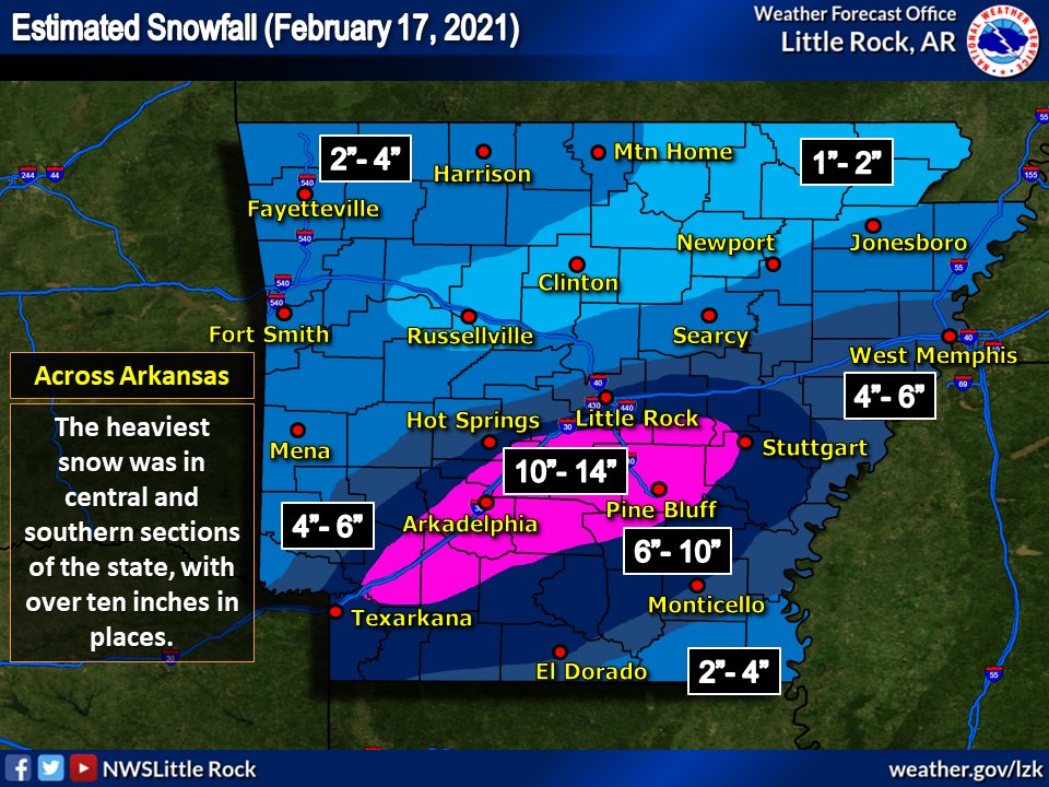 Nws Little Rock We Still Have A Lot Of Work To Do As Far As Collecting Snow Reports But We Have Roughed Out A Preliminary Accumulation Map For This Latest