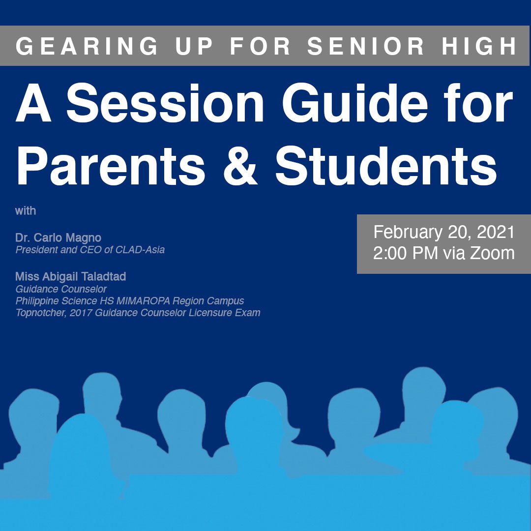 sscmnl_sc's tweet photo. Calling all Parents &amp; Grade 10 students ☎️

There will be a webinar this coming Saturday, February 20 at 2:00pm via zoom. Catch the ‘Gearing up for senior high: A session for parents &amp; students’ with Dr. Carlo Magno and Miss Abigail Taladtad❕ https://t.co/AhsLFkS5sd