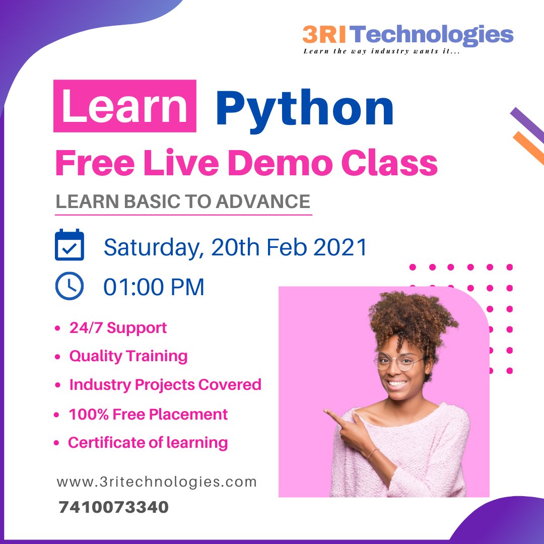 3RITechnologies's tweet image. FREE DEMO
Enhance your skills and Become Certified Python Developer.
Certification Course, 100% Job Assistance, Updated Content, Flexible Batches.
Get placed in MNC.
Call 7410073340
Visit - zcu.io/6QE1
#pythoncareer #pythonjobs #pythoncoding #pythondeveloper