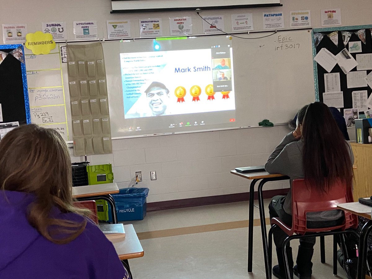 ChedECGA's tweet photo. The Gr 8 Social Studies class participated and viewed a live interview with African Nova Scotian Sports hero Mark Smith. The presentation was educational, inspiring and an experience our students will always remember. Thank you Nova Scotia Sport Hall of Fame! https://t.co/VGqdu29PeA