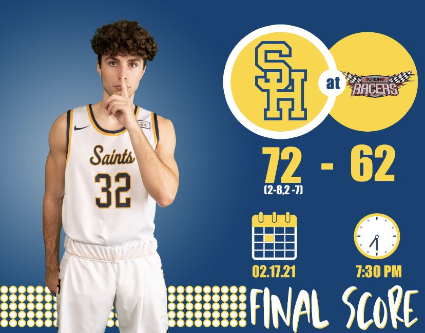 TheHeightsHoops's tweet photo. Your Saints take down UNOH tonight to move to 2-8 on the year.
Theyβre back at it on Saturday as they take on Concordia at home!
#FearTheHalo #HeightsHoops https://t.co/OkHXISRCyh