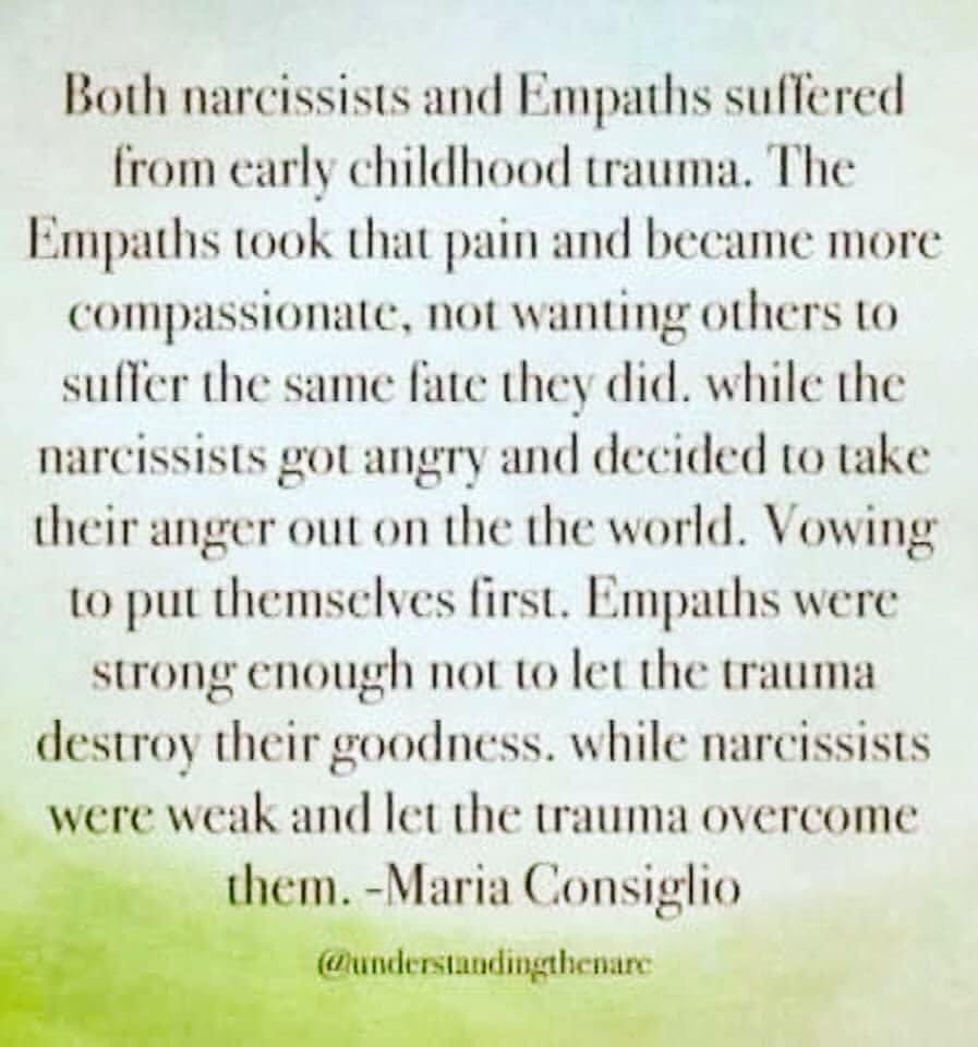 DoulosOfJesus's tweet photo. #truth #narcissists #empaths #trauma #differentoutcomes #differentviewpoints #differentresponses https://t.co/4VCLTJMp6x