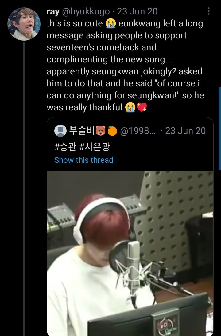 carats should vote for btob on kingdom because seungkwan and eunkwang love each other 