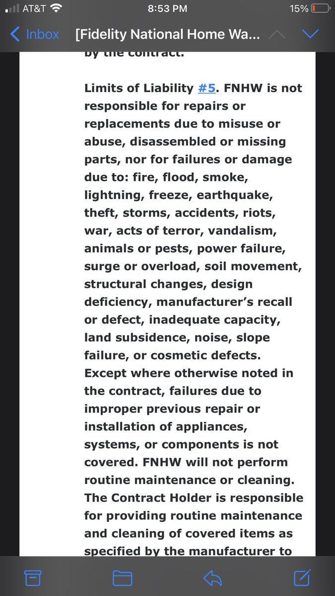 When would ⁦<a href="/FidelityNhw/">Fidelity National Home Warranty</a>⁩ ever be willing to pay for anything.  Basically this tells me ⁦<a href="/FidelityNhw/">Fidelity National Home Warranty</a>⁩ does not care for its customers when they need them most. Please retweet