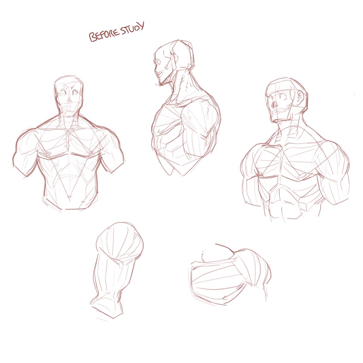 Also here's the earlier steps/parts on reaching the latest set.

Getting anatomy down definitely takes time and patience, but it's really worth it! 