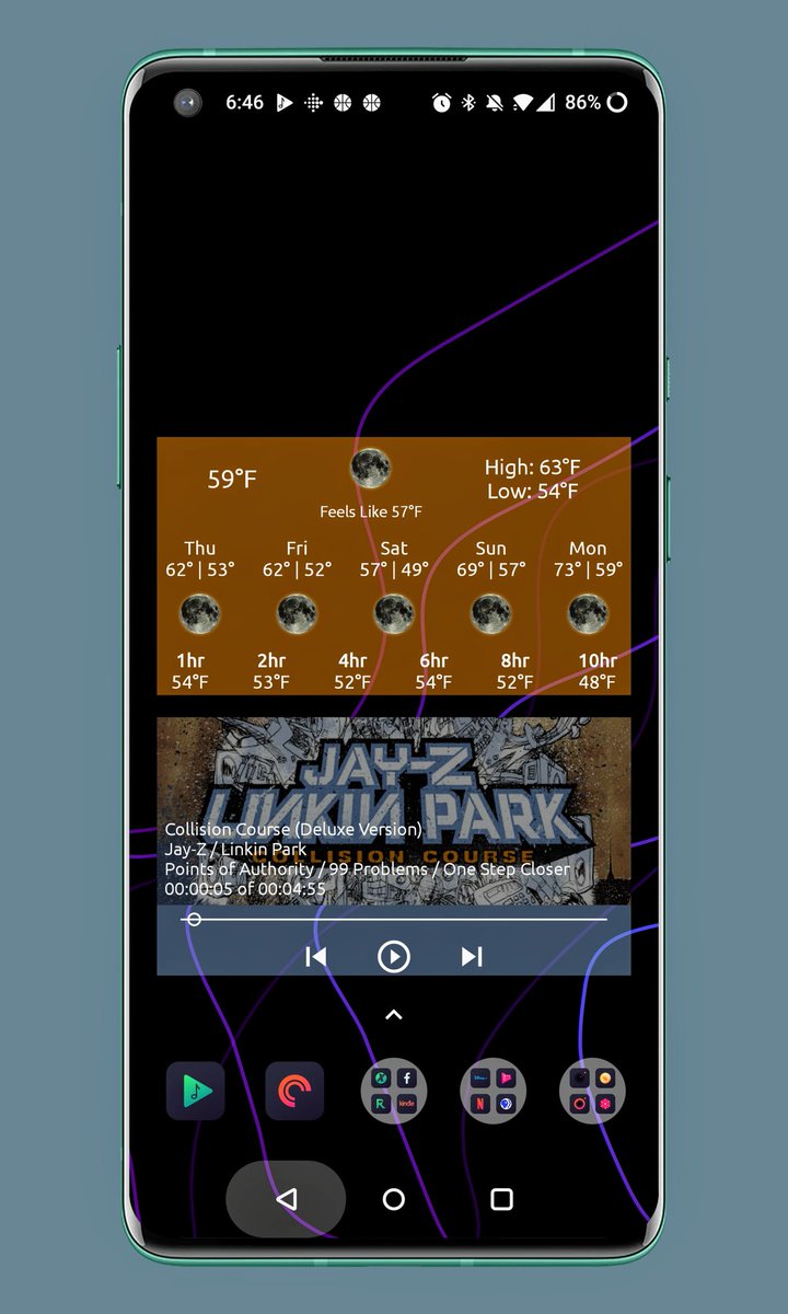 pateln01's tweet image. HPN Widgets for #KWGT
Update rolling out now with the following #changelog and more!

1) Improved width detection/size for the #OnePlusLauncher
2) Weather background changes color when media is playing

play.google.com/store/apps/det…

#Android #widget