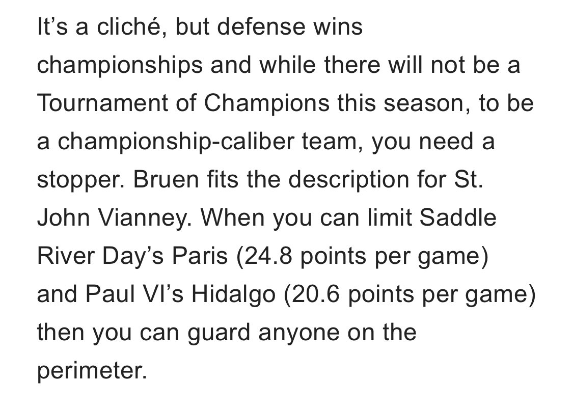 Congrats to our own <a href="/Emma_Bruen/">Emma Bruen</a> for getting awarded NJ.com Halfway Hero’s midseason Defensive Player of the Year Award!  @sjvcoach <a href="/SJVHS/">Saint John Vianney High School</a>_Athletics <a href="/SJVLancerNation/">Lancer Nation</a> <a href="/LancerFanpage/">VIANNEY FANPAGE</a> @SJVHS