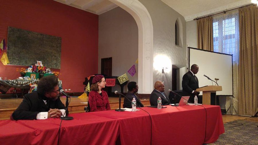 Rev. Russell Ewell of Pitts Chapel UMC is a national leader in topic of Disability Studies & African-American theology, shown here on panel with Dr.  @CornelWest, Rabbi Julia Watts Belser, Dr. Aliou Niang, Dr. Kendrick Arthur Kemp, and Dr. Tanya Wiliams held at  @UnionSeminary.