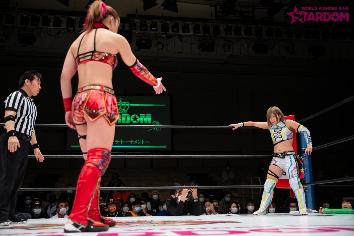 Flash-forward to 2020, Syuri and Konami are finally reunited in the wrestling ring when Syuri joins Stardom as a member of DDM, and they have a face to face encounter during the Cinderella tournament where Konami lost.