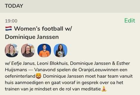 Tonight we will be on clubhouse. 1 hour before the game from the <a href="/oranjevrouwen/">OranjeLeeuwinnen</a> Tune in 😊