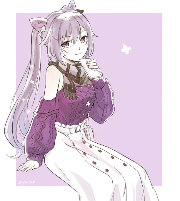 私服刻晴ちゃん可愛すぎた落書き 