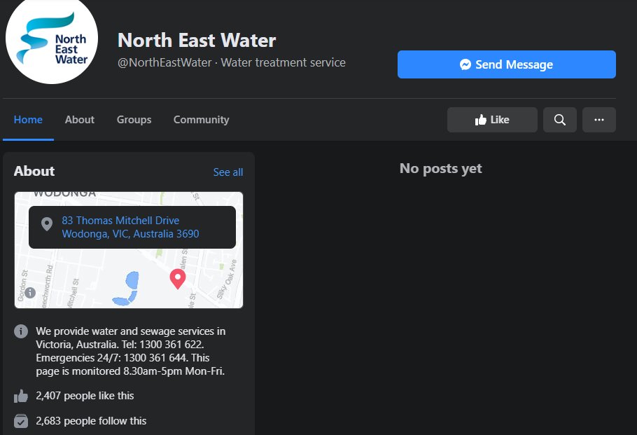 And the water treatment service  @NorthEastWater in Victoria