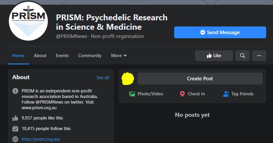 Psychedlic research NFP  @PRISMNews has been Zucced