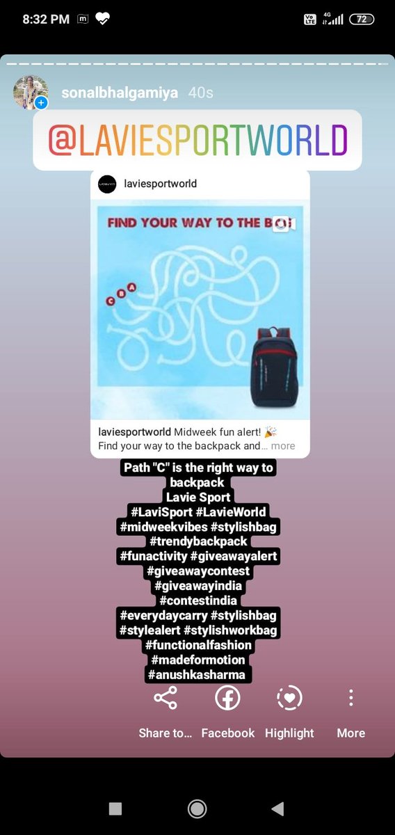 sonalbhalgamiya's tweet photo. @laviesportworld Path "C" is the right way to backpack 
@laviesportworld 
#LaviSport #LavieWorld #midweekvibes #stylishbag #trendybackpack #funactivity #giveawayalert #giveawaycontest #giveawayindia  #everydaycarry 
@ManishBhalgami1 
@Chhbi777 
@LaxmiPatell 
@NidhiSomani19 
@Nitish_nix https://t.co/0VQv7ruhkr