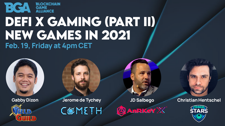 AnRKeyX's tweet photo. 🔈Join our CEO @JDSalbego  as he discusses how #DeFi applications are being integrated in blockchain games and enhancing the overall player’s experience!

⏰ The @BGameAlliance panel will be LIVE Friday February 19th at 3PM UTC! 👉 https://t.co/sEFc1Q2e98 https://t.co/FOlVEDzTeS