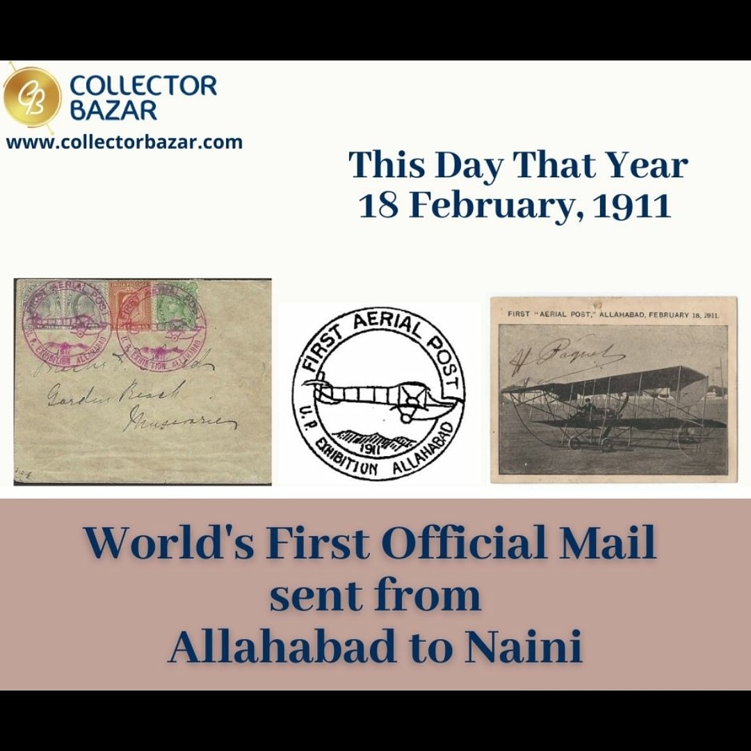 bazar_collector's tweet photo. World's first official mail flown by an airplane was sent from Allahabad to Naini Today in 1911.
#India #Allahabad #Naini #1911 #French #FrenchPilot #HenriPequet #FirstAerialPost #UPExhibition #aircraft #letters #airport #firstairmailflight #18february #1911 #delivery #airmail https://t.co/M3PbtwYCZG
